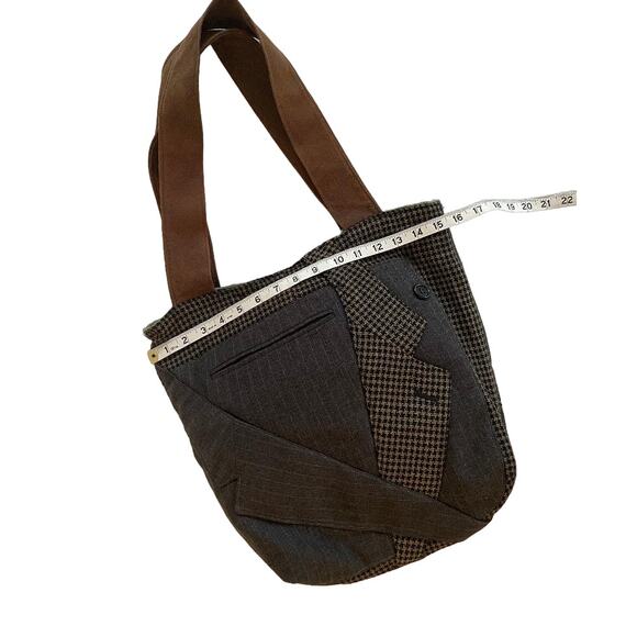 Remade Unique Brown Suit Bag/Tote‎ by Kelly Rozelle - Picture 4 of 7